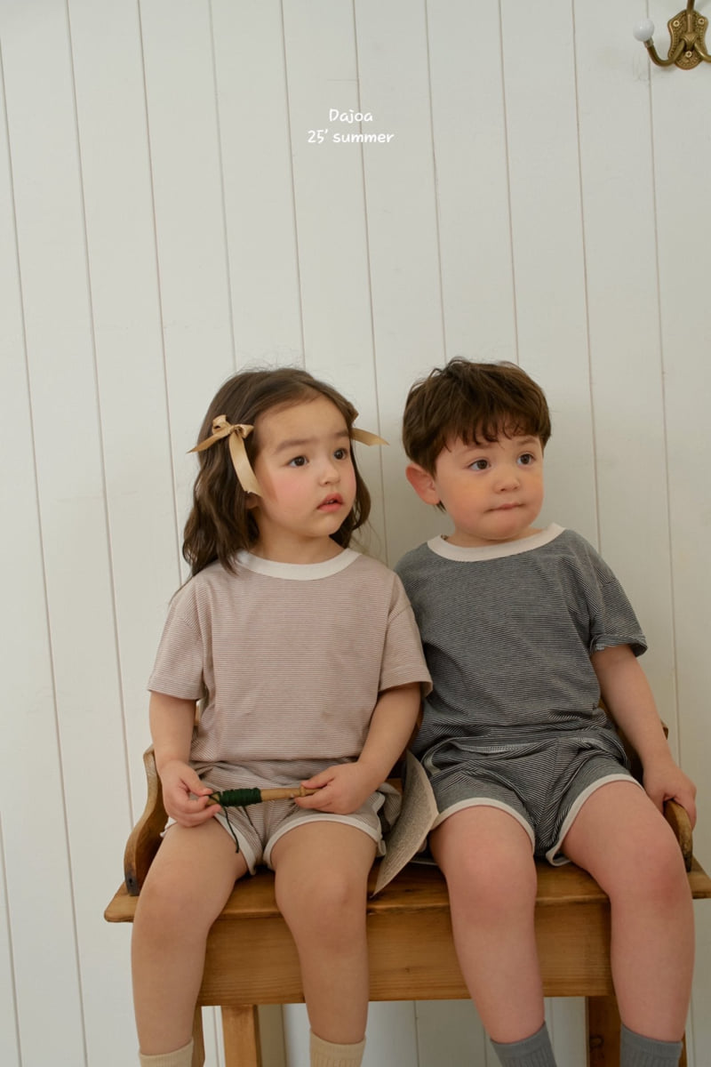 Dajoa - Korean Children Fashion - #kidsstore - Stripe Top Bottom Set