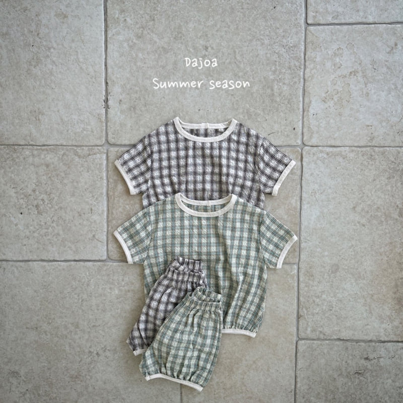 Dajoa - Korean Children Fashion - #minifashionista - Check Top Bottom Set - 7