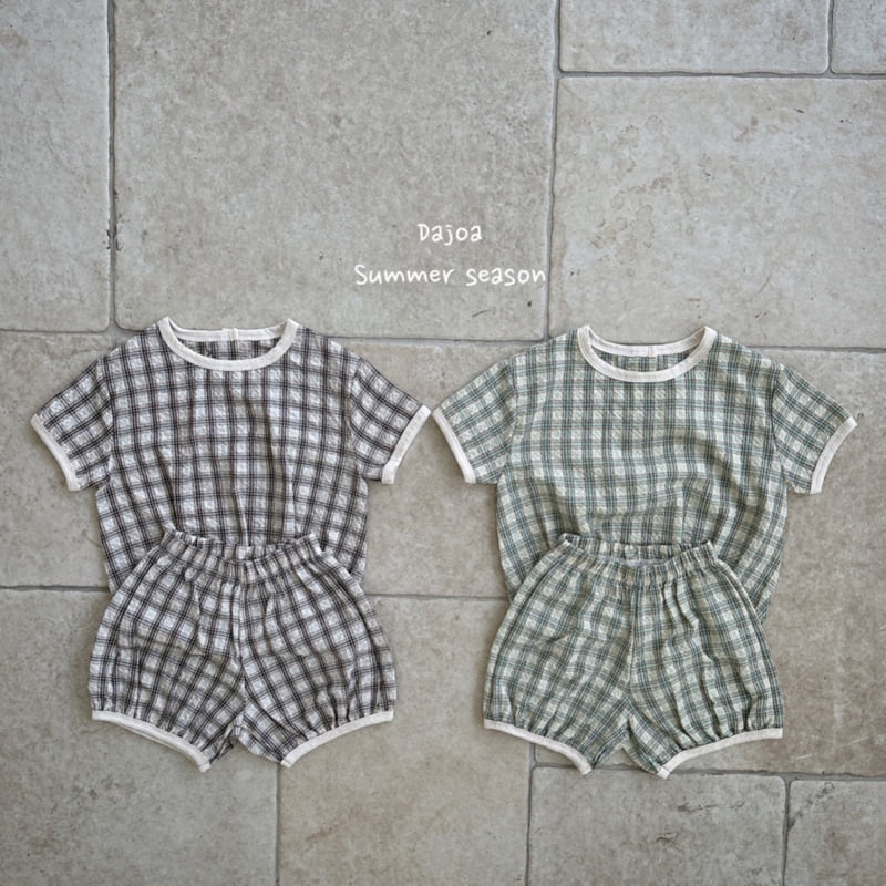Dajoa - Korean Children Fashion - #prettylittlegirls - Check Top Bottom Set - 8