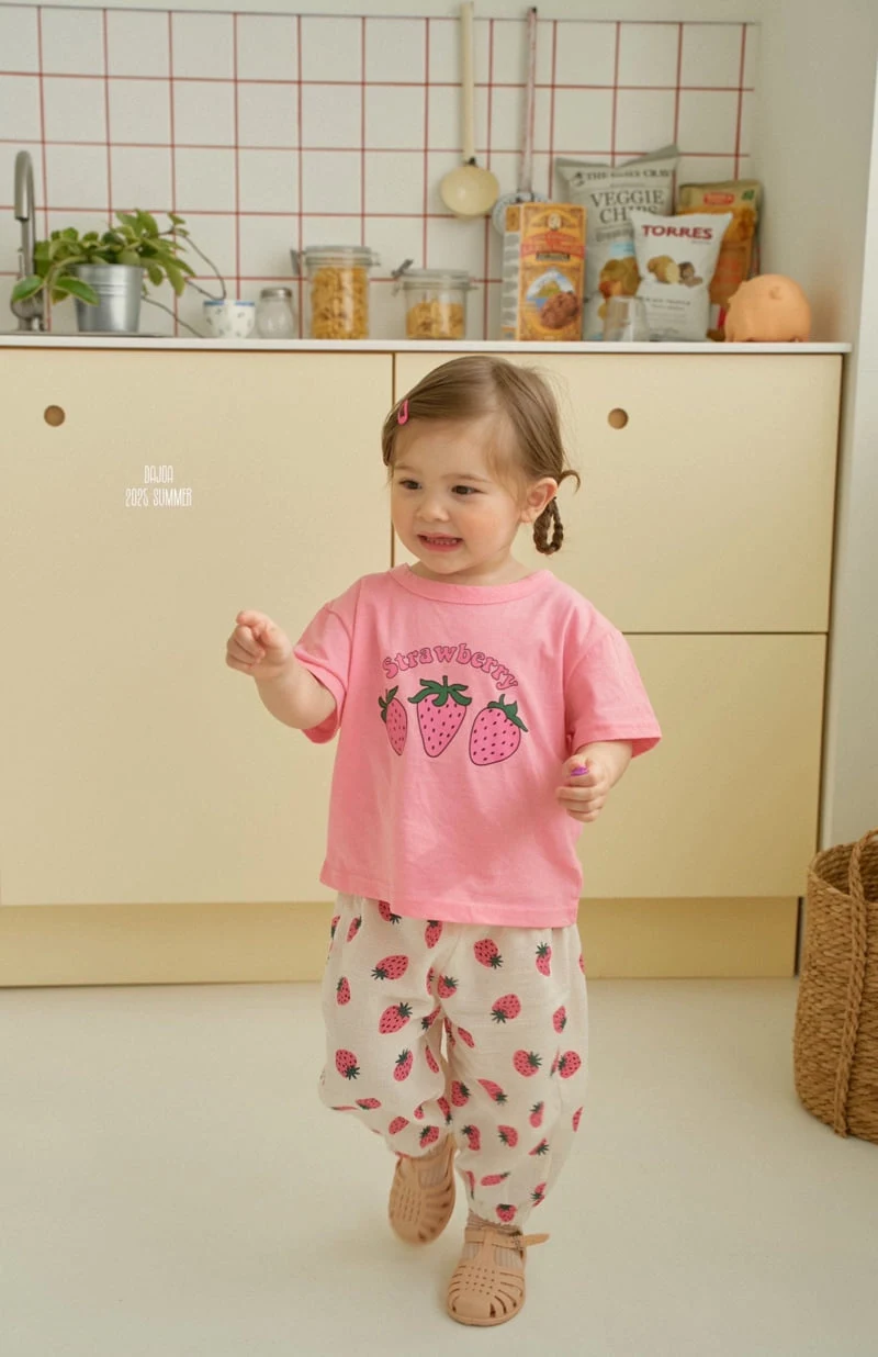 Dajoa - Korean Children Fashion - #toddlerclothing - Strawberry Top Bottom Set - 4