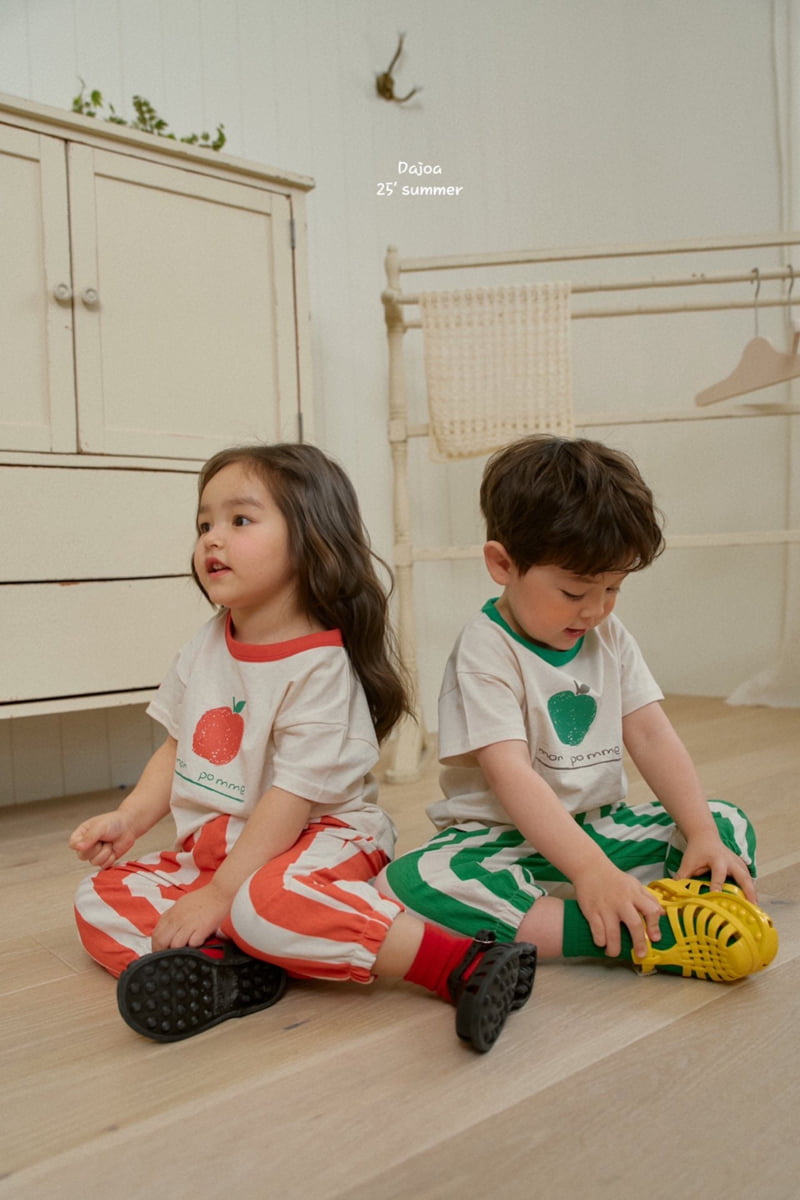Dajoa - Korean Children Fashion - #stylishchildhood - Apple Top Bottom Set - 3