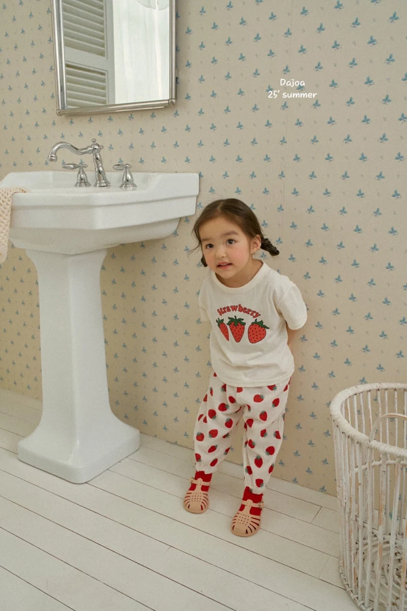 Dajoa - Korean Children Fashion - #todddlerfashion - Strawberry Top Bottom Set - 2