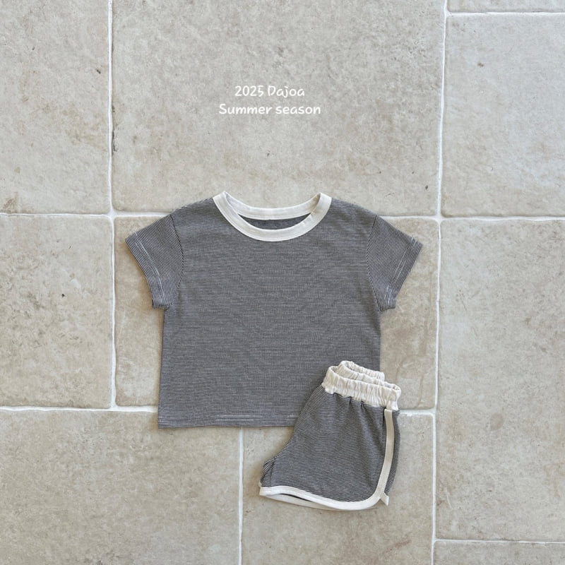 Dajoa - Korean Children Fashion - #todddlerfashion - Stripe Top Bottom Set - 8