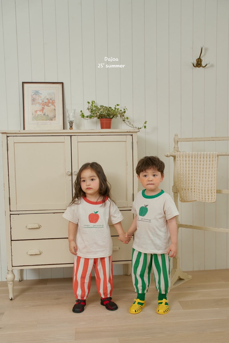 Dajoa - Korean Children Fashion - #toddlerclothing - Apple Top Bottom Set - 2
