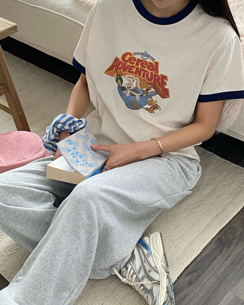 Diana - Korean Women Fashion - #momslook - Cereal Colored Tee - 2