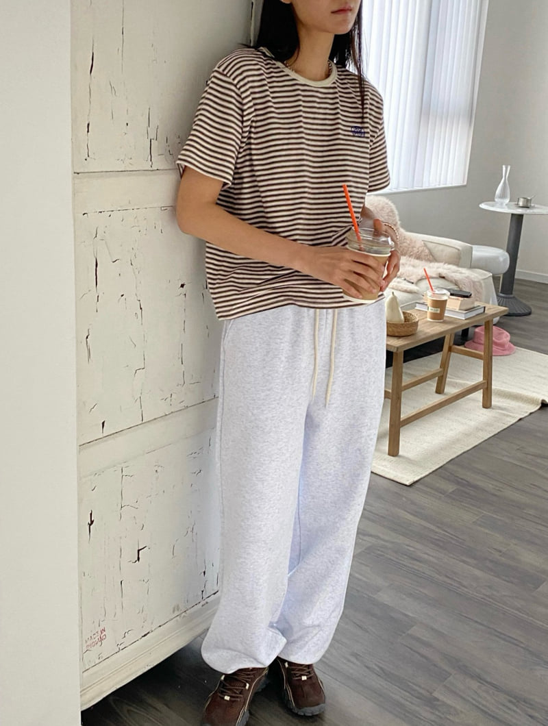 Diana - Korean Women Fashion - #momslook - Pie Stripe Tee