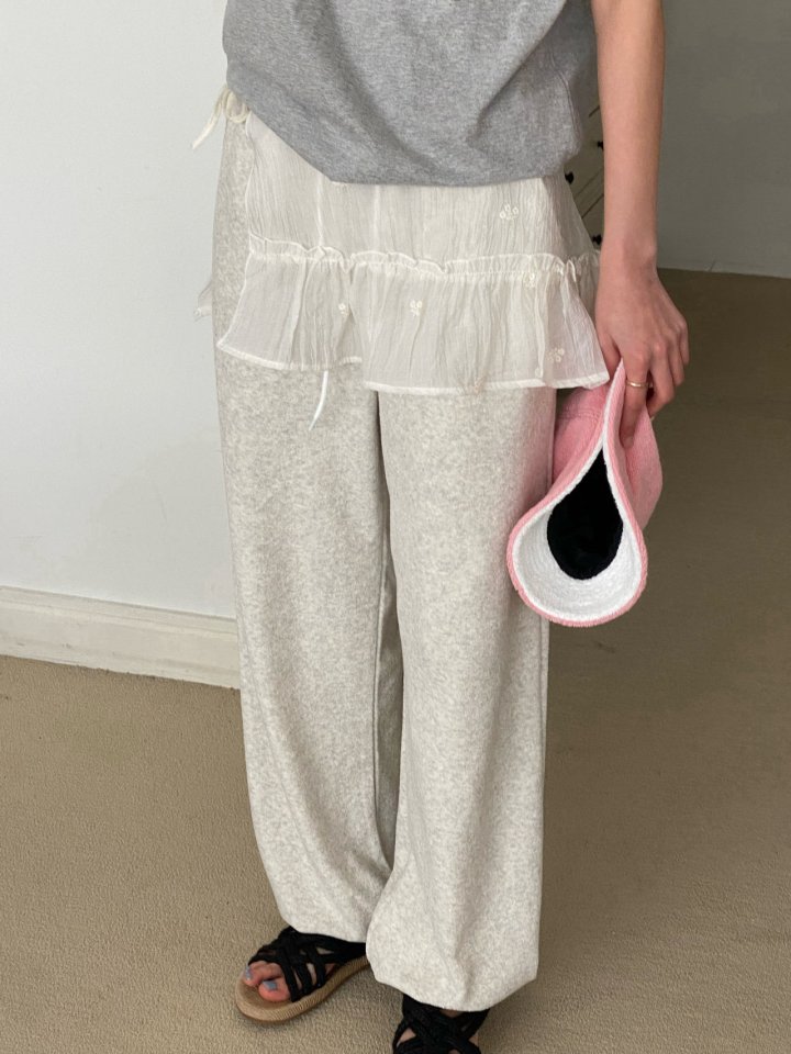 Diana - Korean Women Fashion - #momslook - Cream Terry Jogger Pants - 5