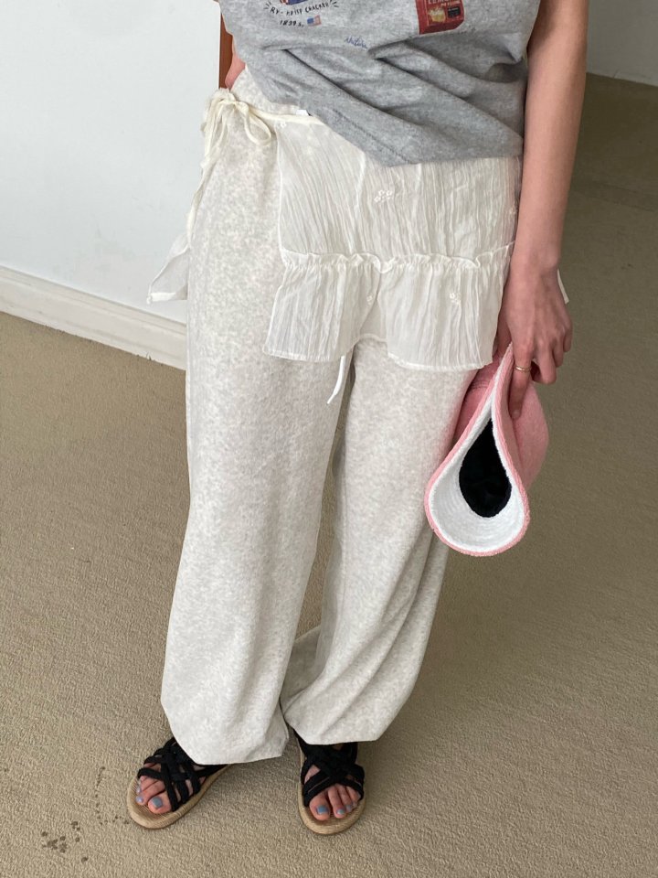 Diana - Korean Women Fashion - #momslook - Cream Terry Jogger Pants - 7