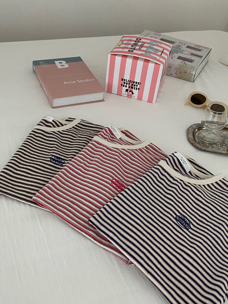 Diana - Korean Women Fashion - #womensfashion - Pie Stripe Tee - 12