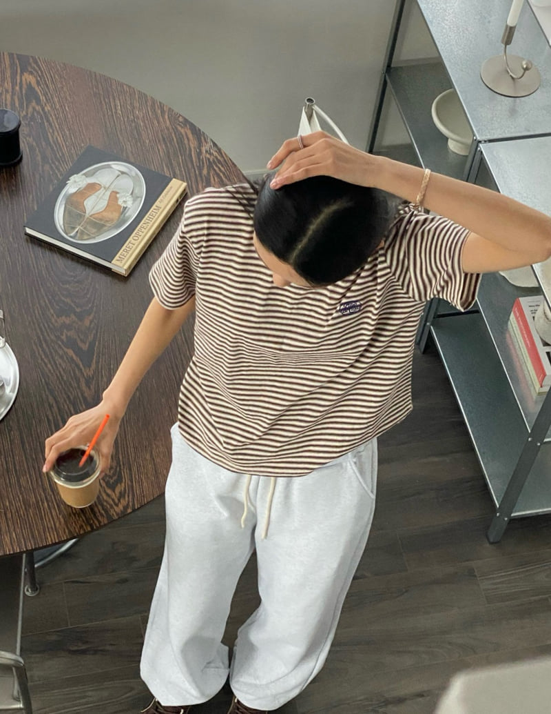 Diana - Korean Women Fashion - #momslook - Pie Stripe Tee - 4