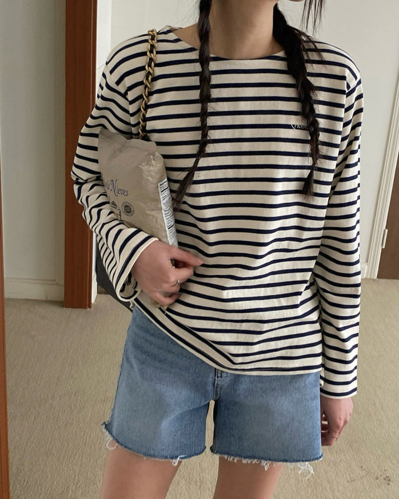 Diana - Korean Women Fashion - #womensfashion - Andrew Stripe Tee