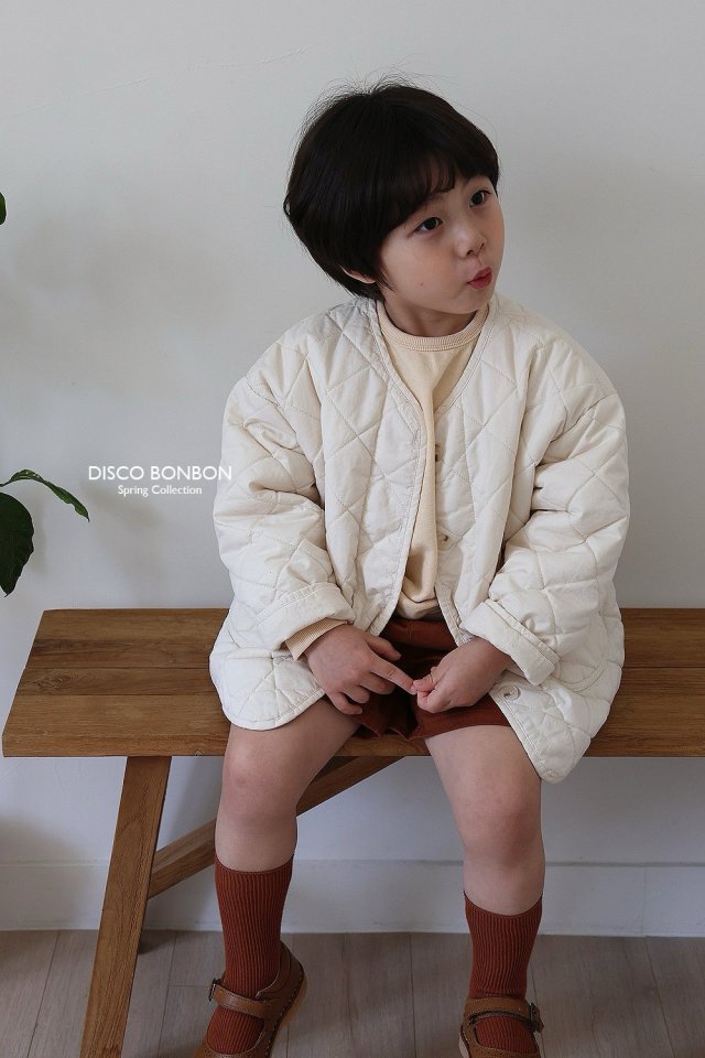 Disco Bonbon - Korean Children Fashion - #Kfashion4kids - Cream Quilted Jumper - 7