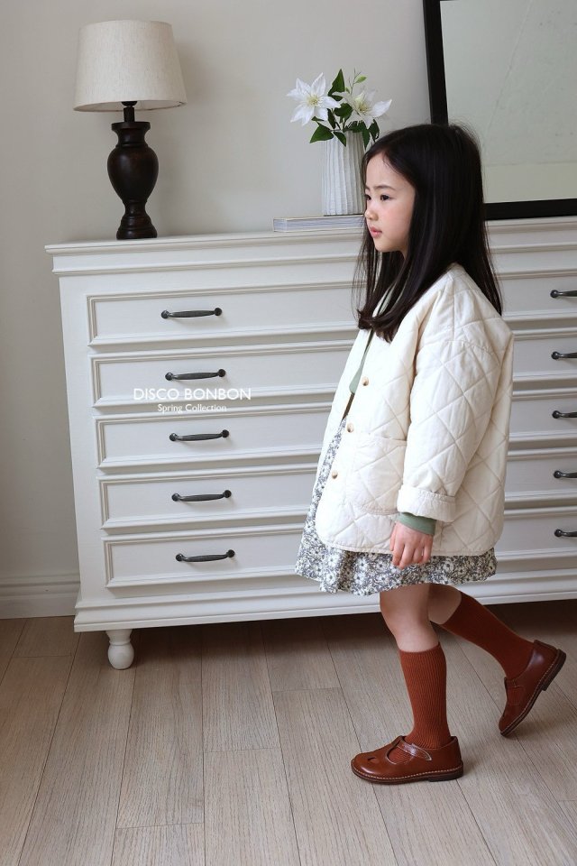 Disco Bonbon - Korean Children Fashion - #fashionkids - Cream Quilted Jumper - 4