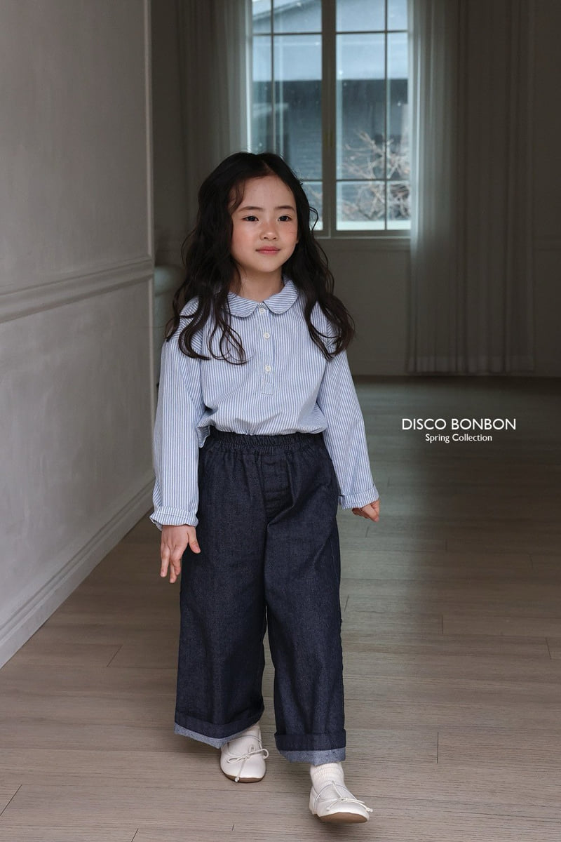 Disco Bonbon - Korean Children Fashion - #kidsshorts - Wide Denim Jeans - 12