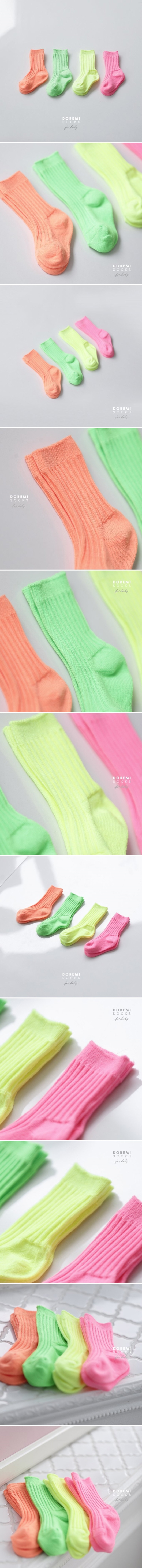 Doremi Socks - Korean Baby Fashion - #babyboutique - Neon Lip Socks