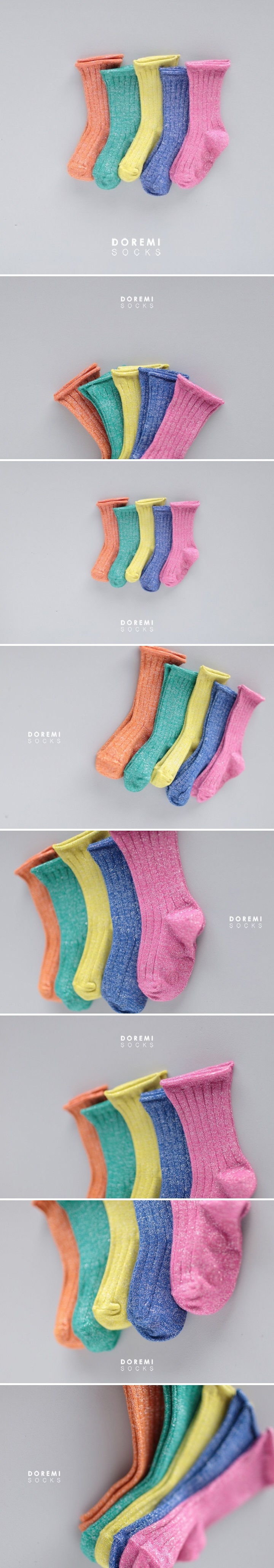Doremi Socks - Korean Baby Fashion - #babylifestyle - Vivid Glitter Rolling Socks