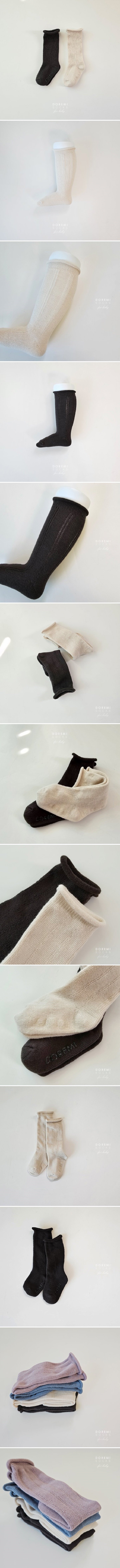 Doremi Socks - Korean Baby Fashion - #babyootd - Roll Top Luminy Socks Linen Set
