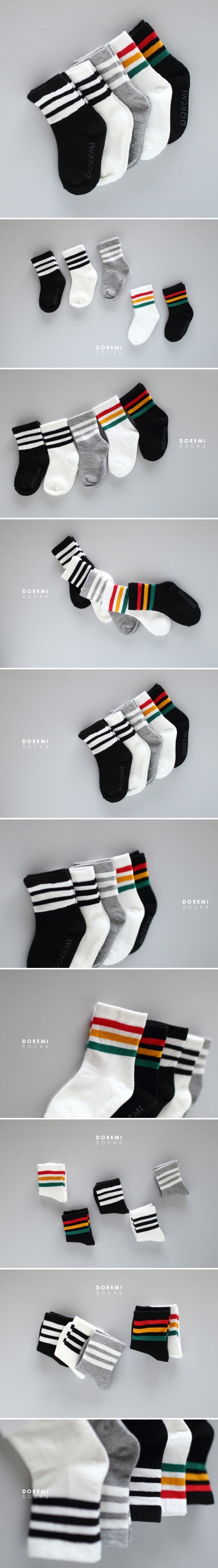 Doremi Socks - Korean Baby Fashion - #babyootd - Triple Set