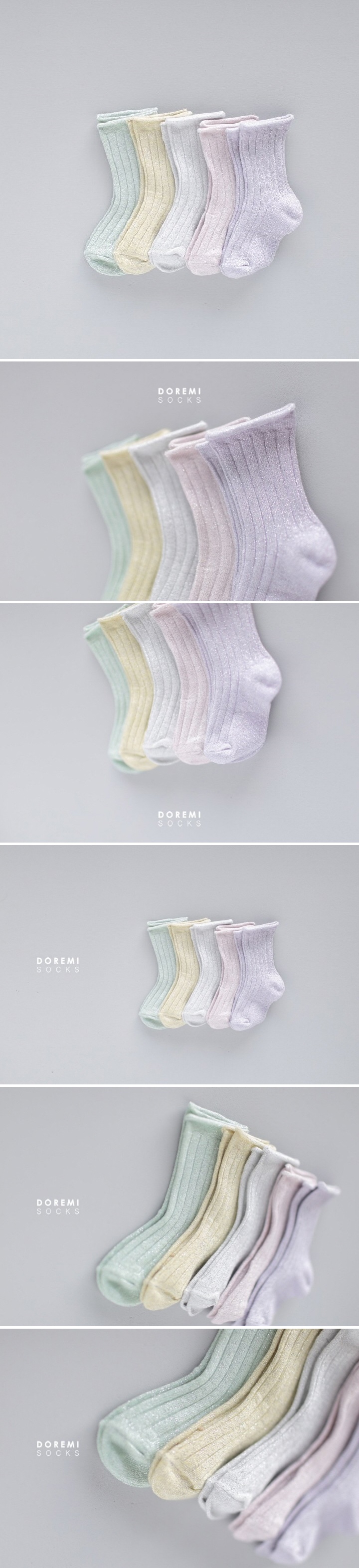 Doremi Socks - Korean Baby Fashion - #babyoutfit - Pastel Glitter Rolling Socks