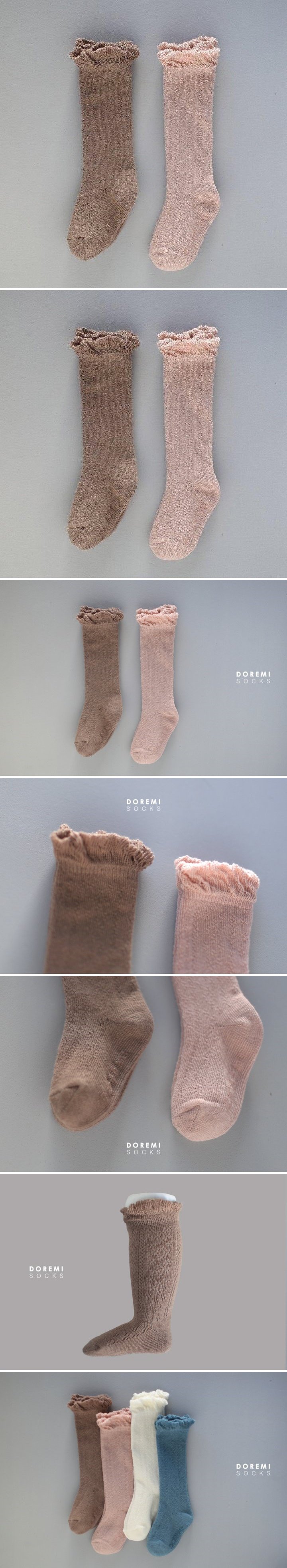 Doremi Socks - Korean Baby Fashion - #babywear - Luminy Frill Knee Socks Pink Set