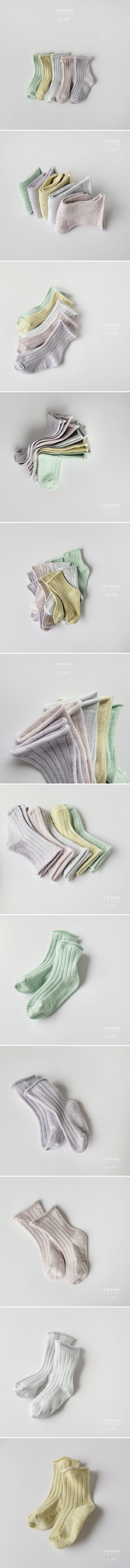 Doremi Socks - Korean Baby Fashion - #babywear - Glitter Pastel