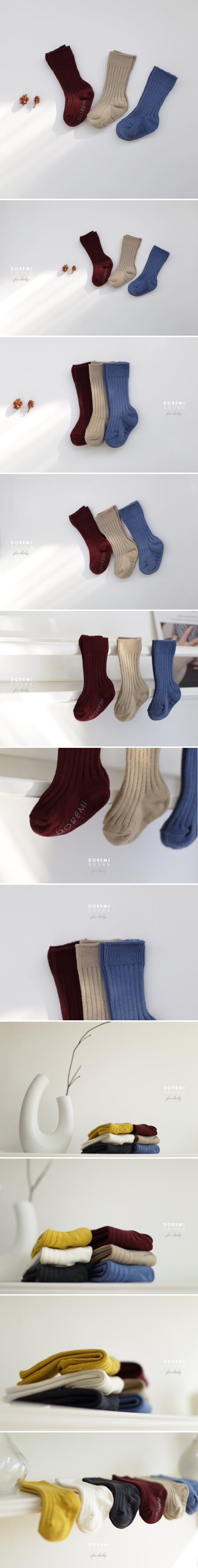 Doremi Socks - Korean Baby Fashion - #onlinebabyshop - Rib Burgundy Set