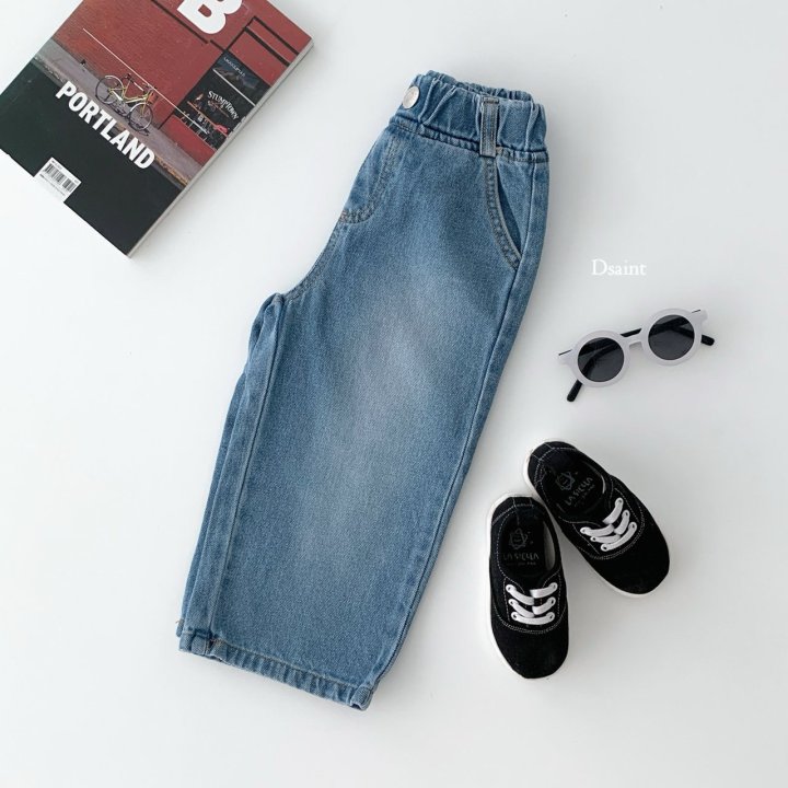 Dsaint - Korean Children Fashion - #kidzfashiontrend - MZ Wide Blue Pants - 4