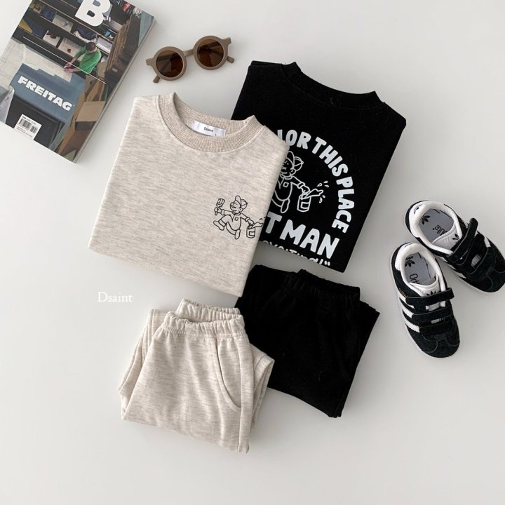 Dsaint - Korean Children Fashion - #Kfashion4kids - Paint Top Bottom Set - 3