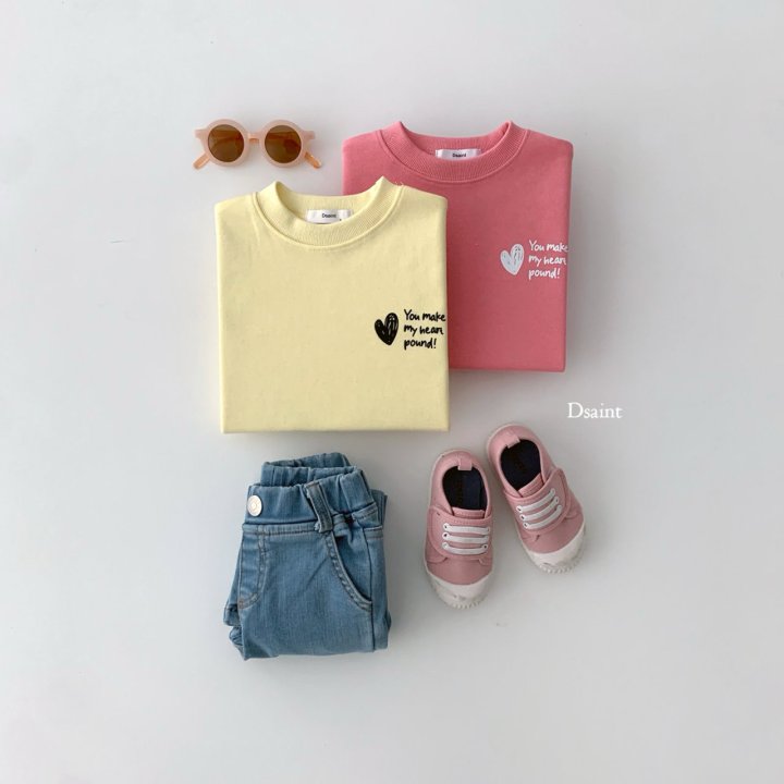 Dsaint - Korean Children Fashion - #Kfashion4kids - You Make Heart Long Sweatshirts - 3