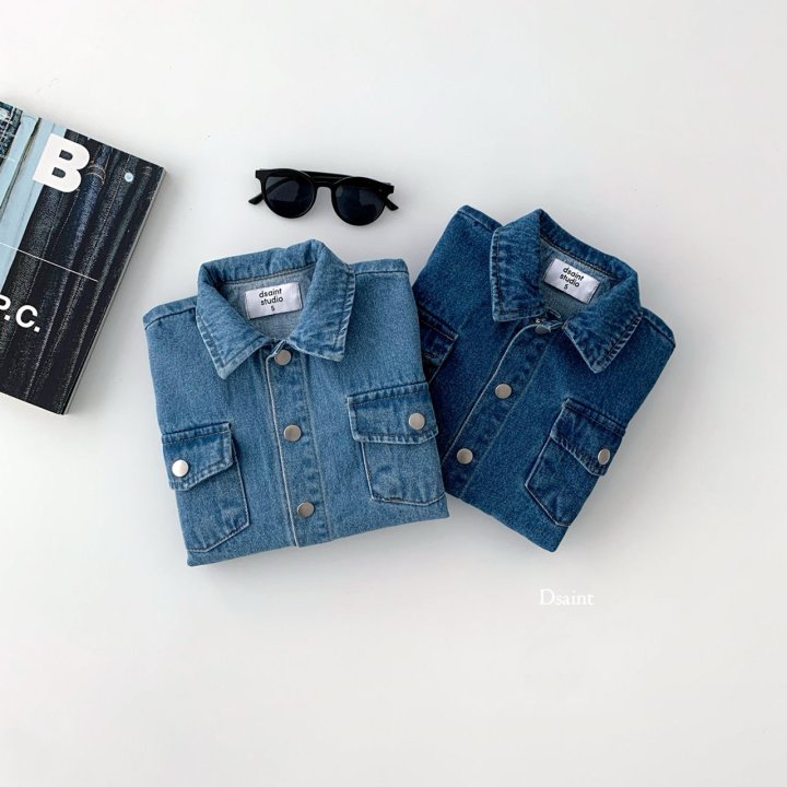 Dsaint - Korean Children Fashion - #Kfashion4kids - Denim Shirt Jacket - 5