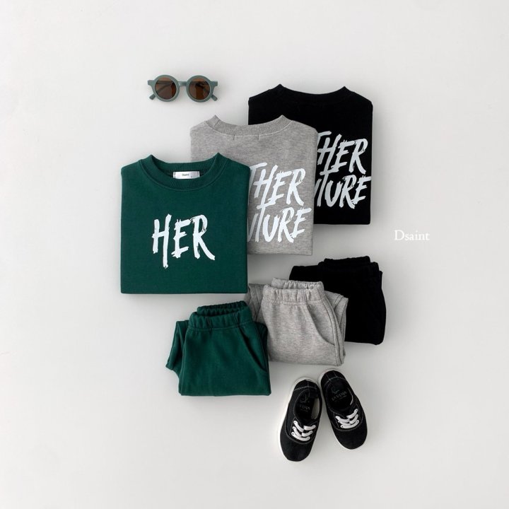 Dsaint - Korean Children Fashion - #Kfashion4kids - HER Top Bottom Set - 3