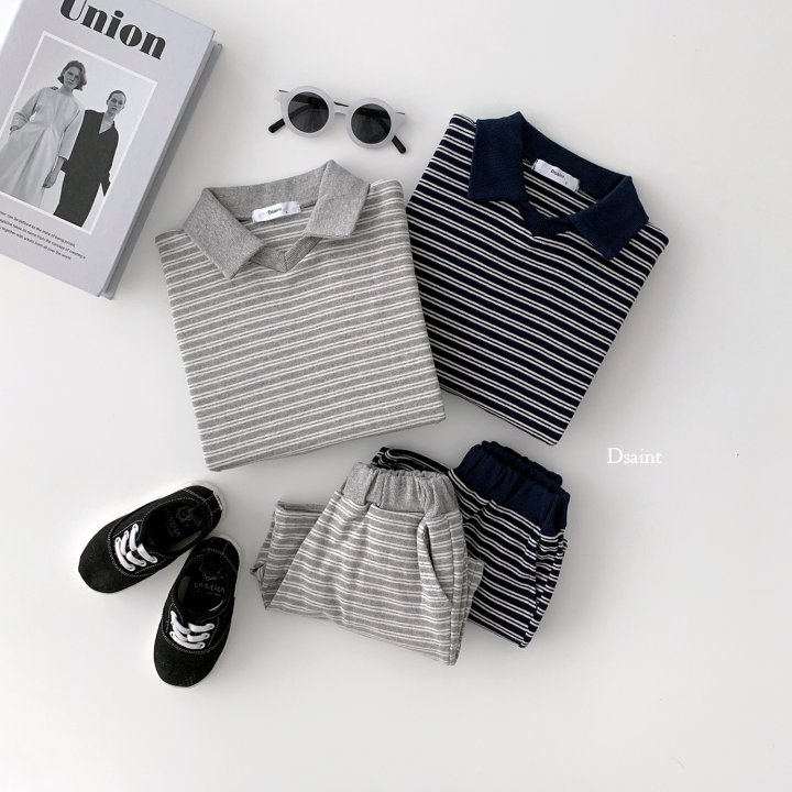 Dsaint - Korean Children Fashion - #Kfashion4kids - Charles Collar Shorts Top Bottom Set - 8