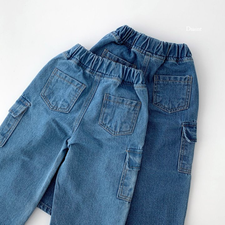 Dsaint - Korean Children Fashion - #childofig - Refit Cargo Denim Pants - 3