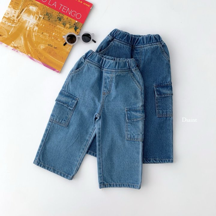 Dsaint - Korean Children Fashion - #childofig - Refit Cargo Denim Pants - 4