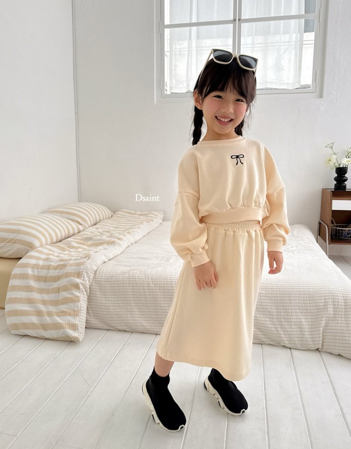 Dsaint - Korean Children Fashion - #childrensboutique - Ribbon Banding Skirt Set - 8