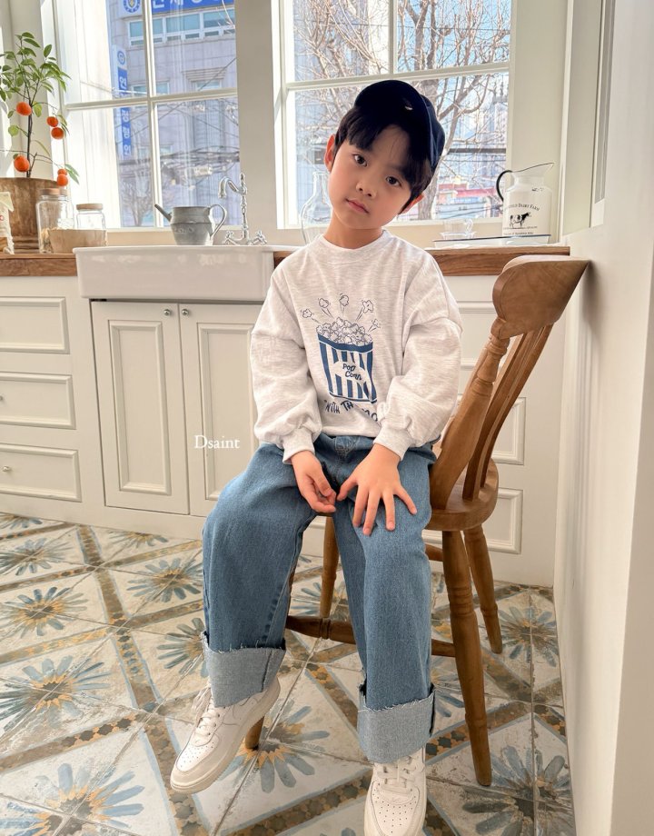Dsaint - Korean Children Fashion - #designkidswear - Cutting Wide Roll Up Denim Pants - 11