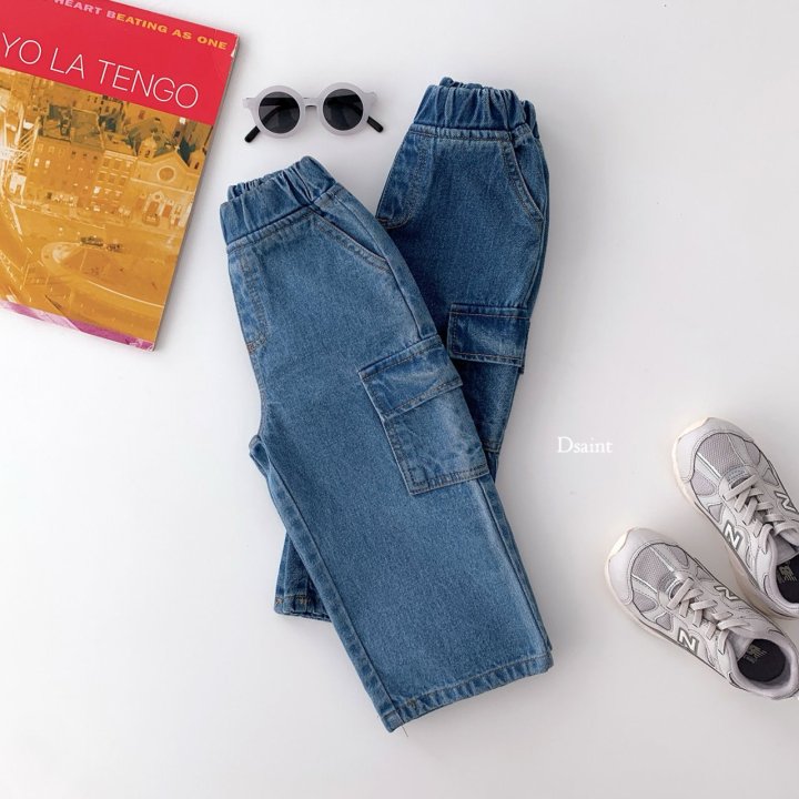 Dsaint - Korean Children Fashion - #designkidswear - Refit Cargo Denim Pants - 5
