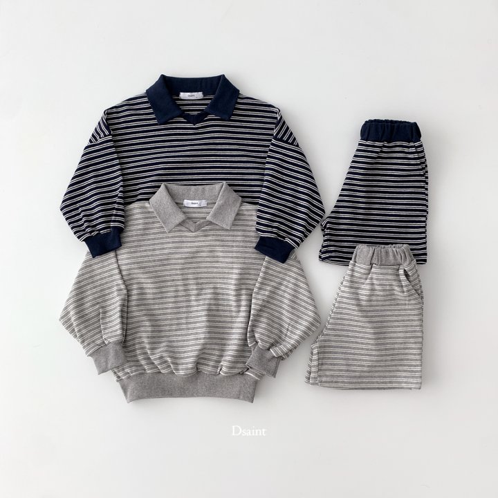 Dsaint - Korean Children Fashion - #discoveringself - Charles Collar Shorts Top Bottom Set - 3