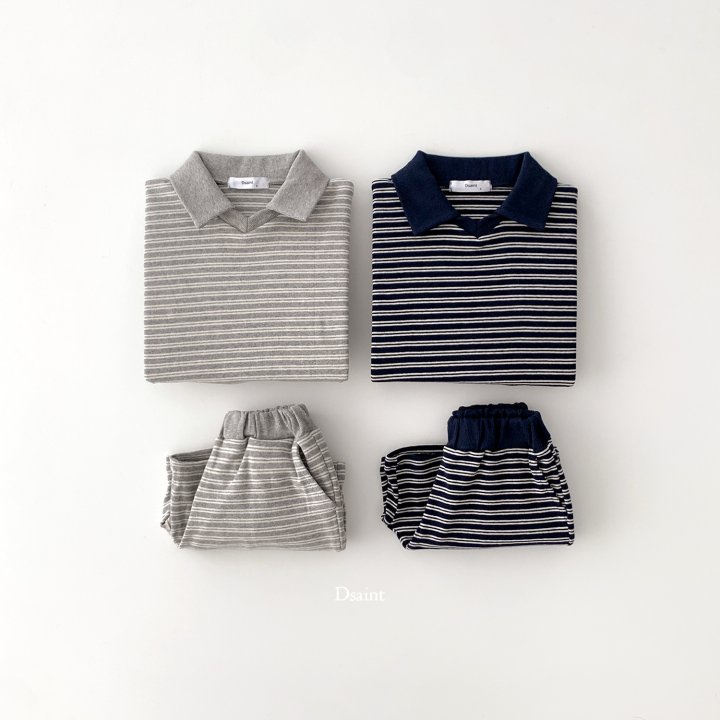 Dsaint - Korean Children Fashion - #discoveringself - Charles Collar Shorts Top Bottom Set - 4