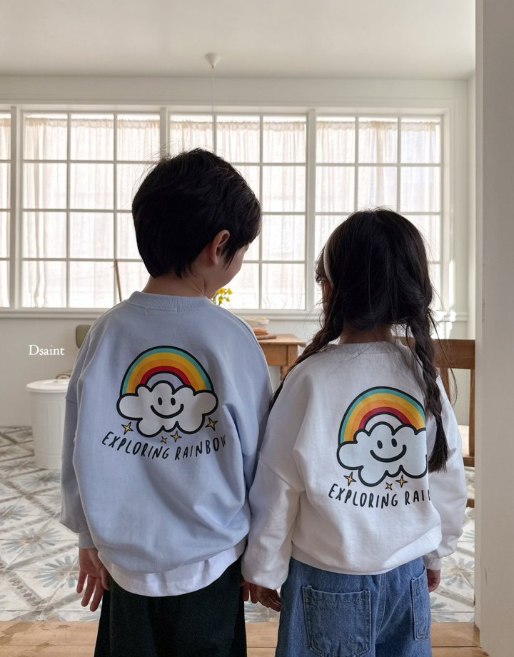 Dsaint - Korean Children Fashion - #kidsshorts - Cloud Rainbow Sweatshirts - 11