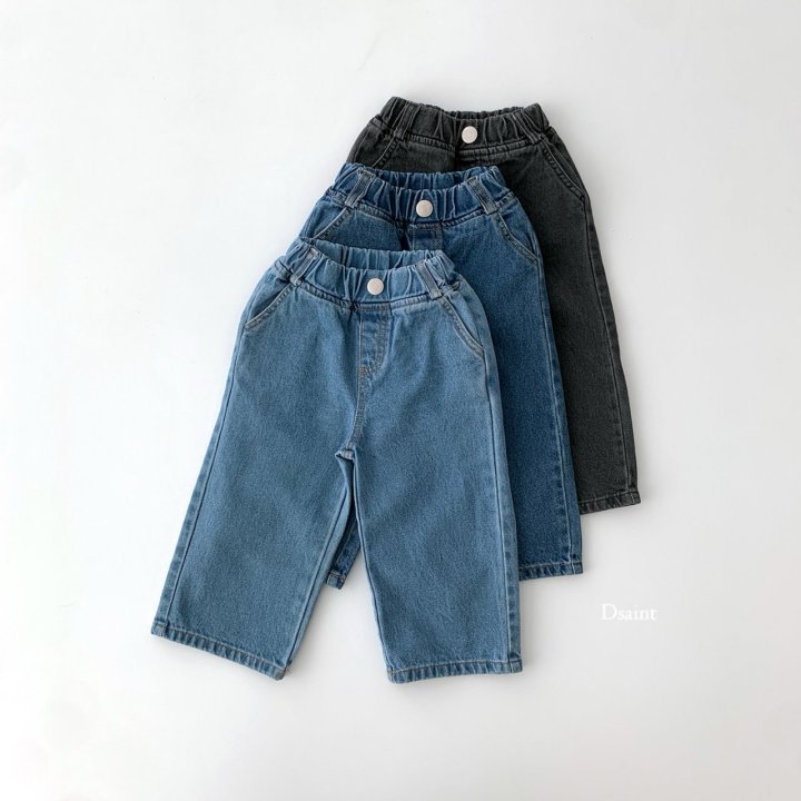 Dsaint - Korean Children Fashion - #kidsshorts - Mild Wide Denim Pants - 3