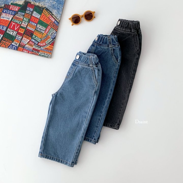 Dsaint - Korean Children Fashion - #kidsshorts - Mild Wide Denim Pants - 4