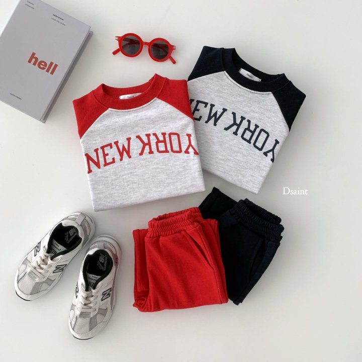 Dsaint - Korean Children Fashion - #kidsstore - Turn New York Raglan Set - 3