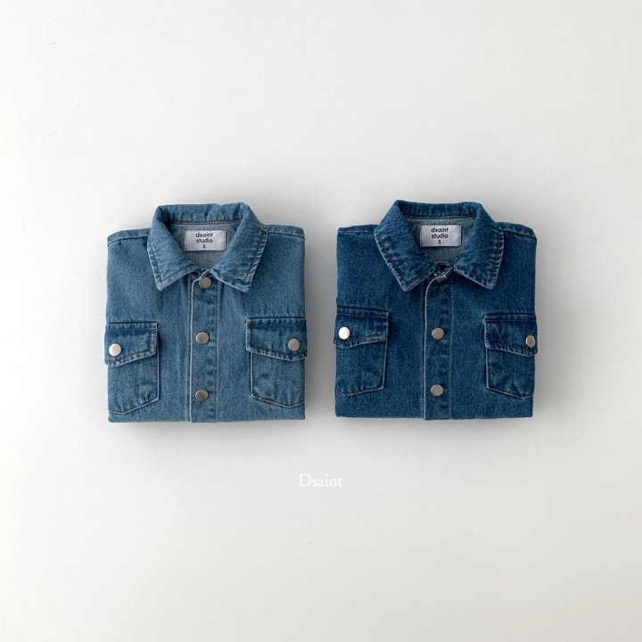 Dsaint - Korean Children Fashion - #kidsstore - Denim Shirt Jacket - 3