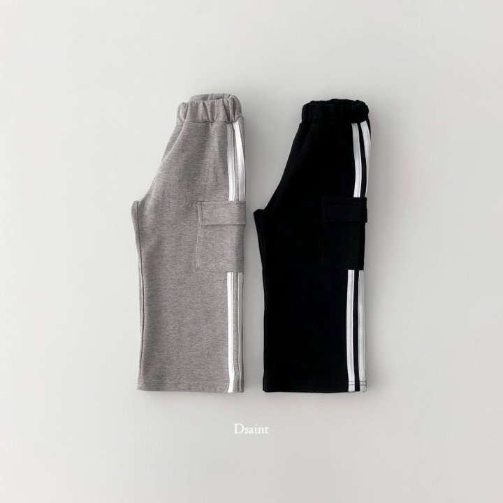 Dsaint - Korean Children Fashion - #kidzfashiontrend - Cargp Wide Two Line Pants - 11