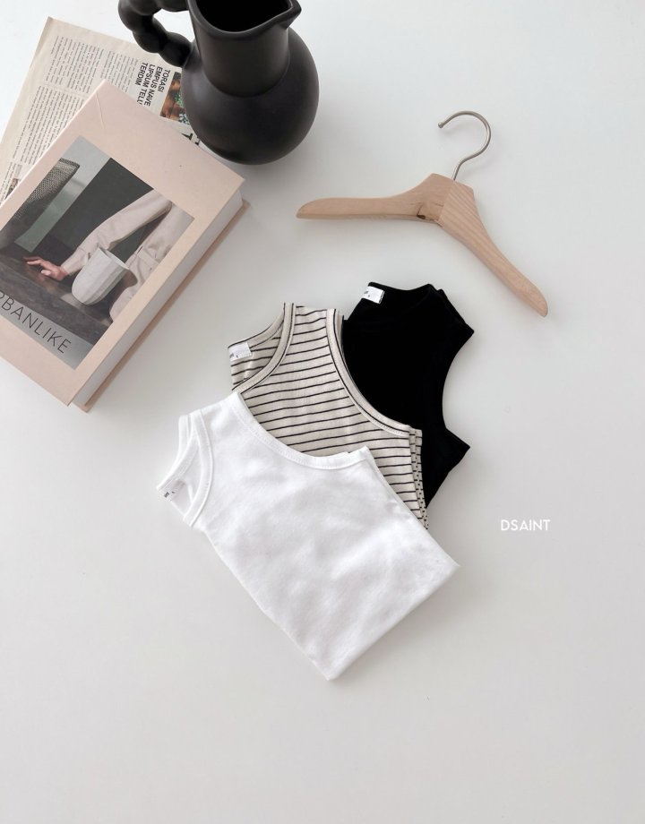 Dsaint - Korean Children Fashion - #kidzfashiontrend - Sleeveless Stripe Layered Tee - 3