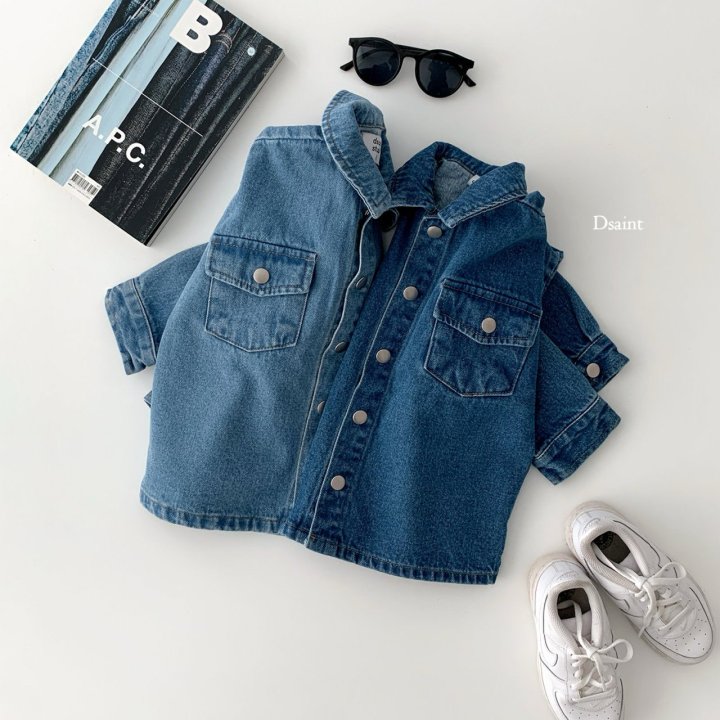 Dsaint - Korean Children Fashion - #kidsstore - Denim Shirt Jacket - 4