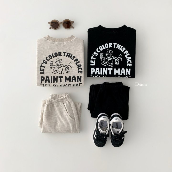 Dsaint - Korean Children Fashion - #Kfashion4kids - Paint Top Bottom Set - 4