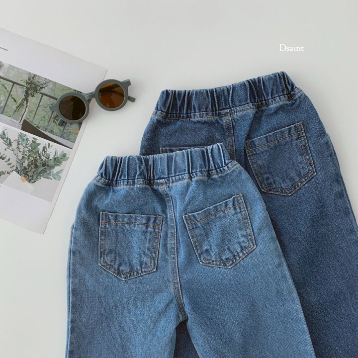Dsaint - Korean Children Fashion - #littlefashionista - Baggy Denim Pants - 8