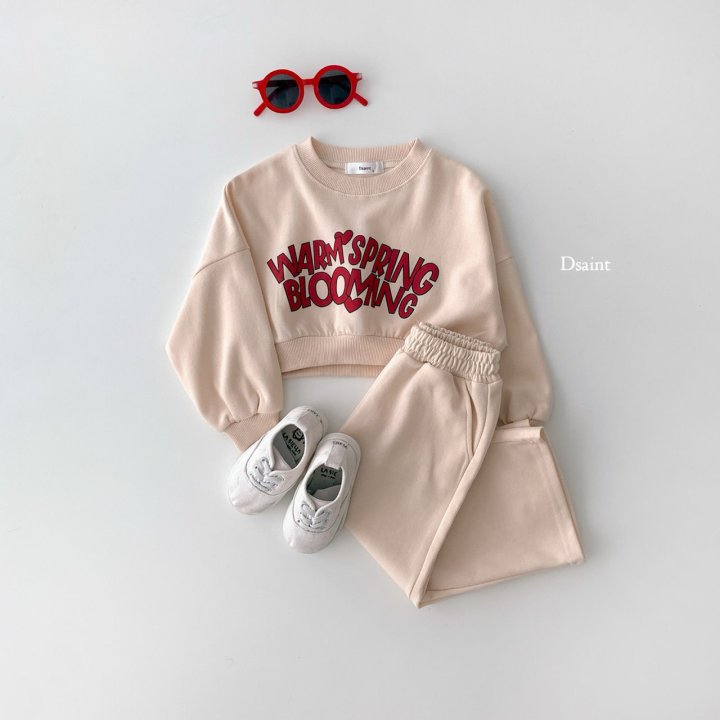 Dsaint - Korean Children Fashion - #minifashionista - Blooming Crop Wide Set - 3